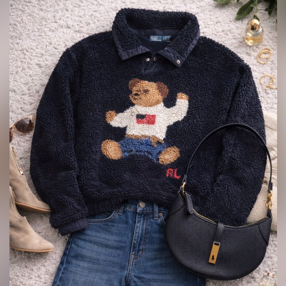 Polo Ralph Lauren Vintage Polo Bear Fleece Sweatshirt XS